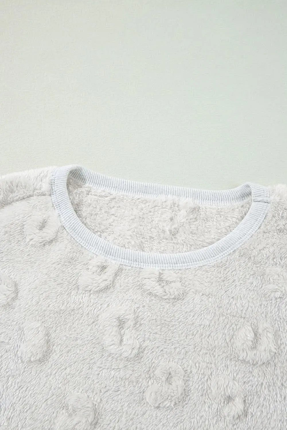 Light grey leopard fleece lounge set - Love Salve